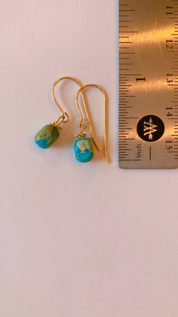 Small Jasper sea sediment nugget earrings