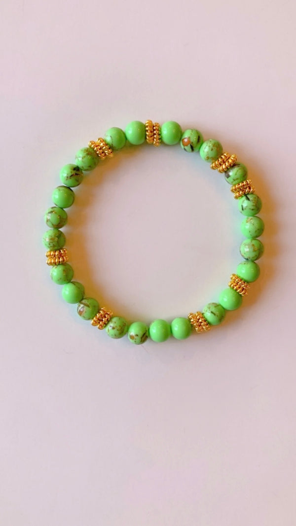Green abalone shell bracelet