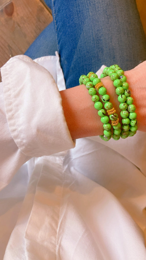 Green abalone shell bracelet