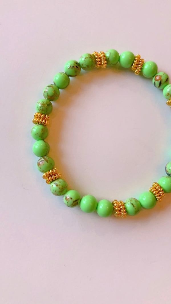 Green abalone shell bracelet