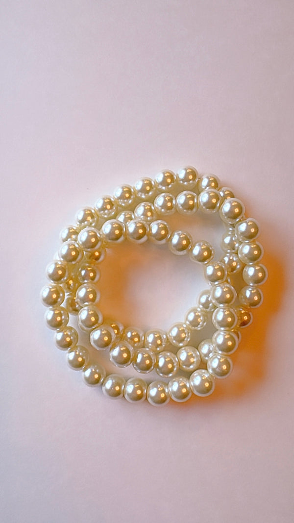 Czech glass pearls bracelet stack-set of 3