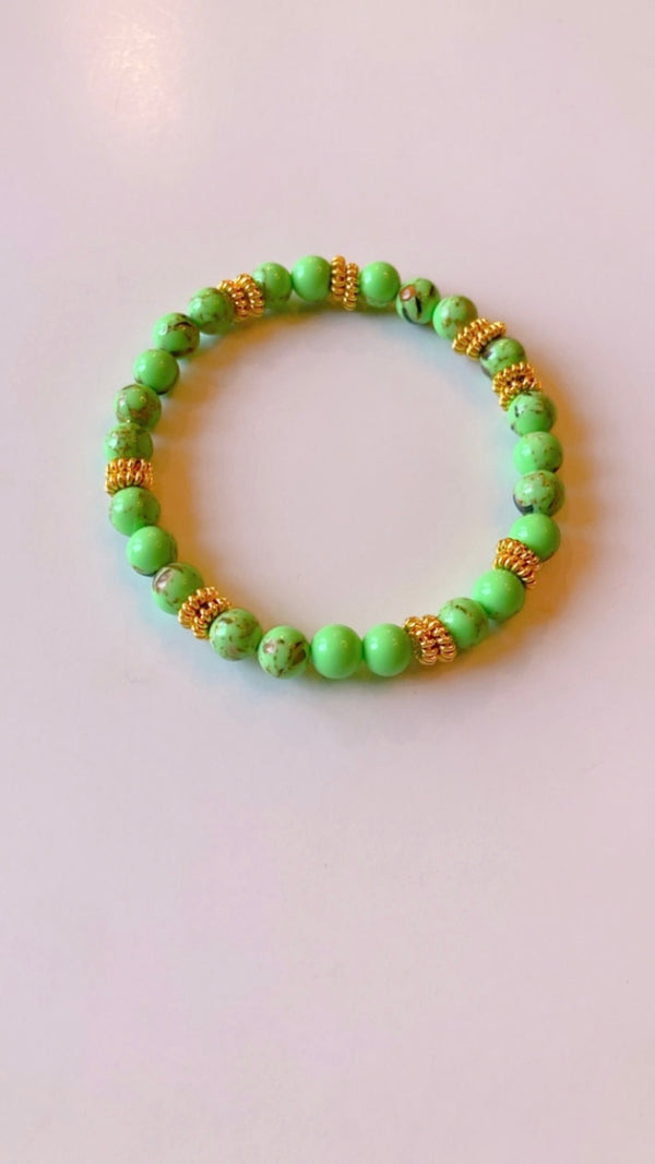 Green abalone shell bracelet